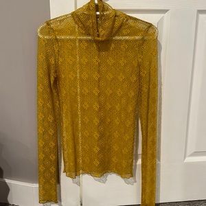 Mesh Lacey we the free mustard turtle neck
